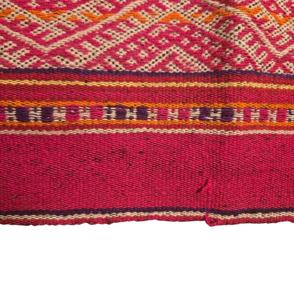 Handwoven Global Interiors Mayan Folk Art Textile Indigenous Bohemian Folk 50x44